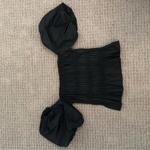Black Puff Sleeve Top